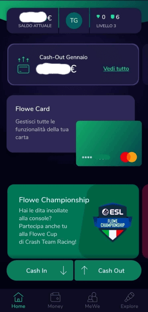 Cash in/out Flowe