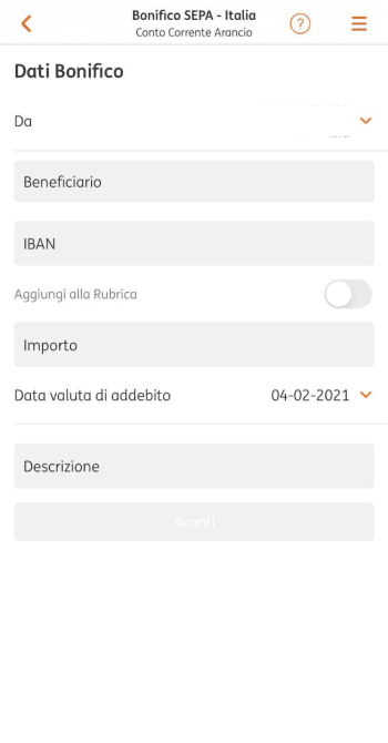 Bonifico online ING