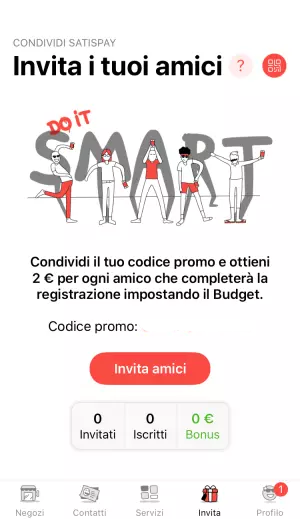 Invio pagamento tramite Satispay