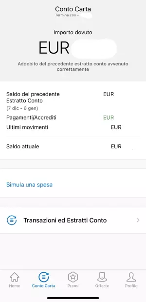 Saldo disponibile American Express