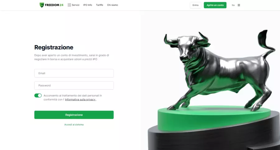 Apertura conto Freedom Finance