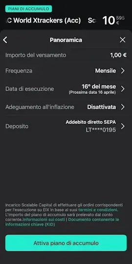 Scalable Capital Attivazione Pac