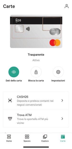 Carte di debito N26