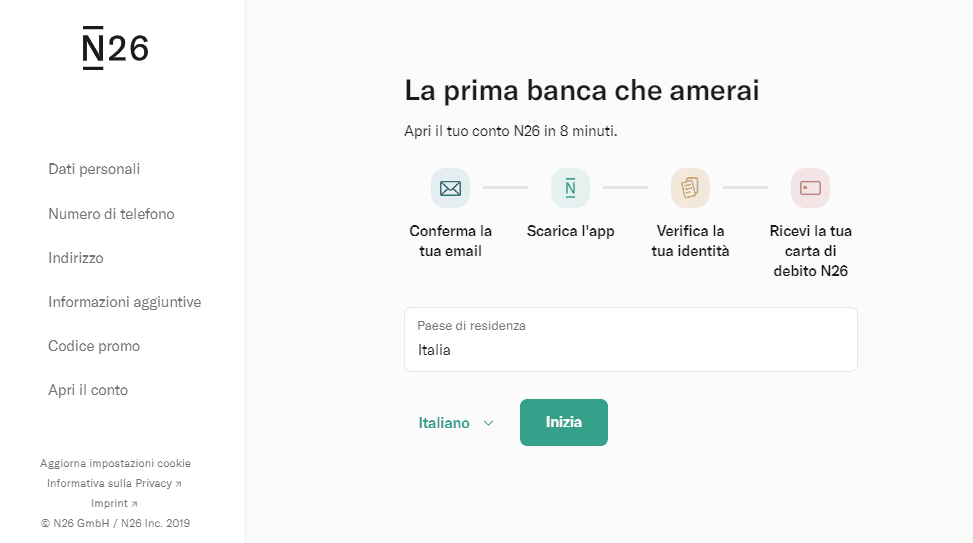 Apertura conto N26
